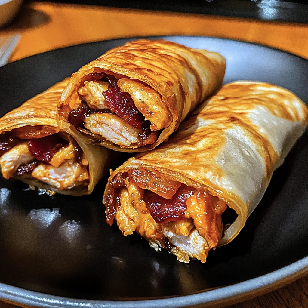 Deep-Fried BBQ Bacon Chicken Bedlam Wraps 4 Servings Ultimate Delicious