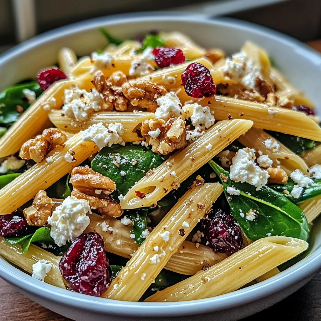 Feta & Cranberry Penne Salad 5 Steps Easy Delicious