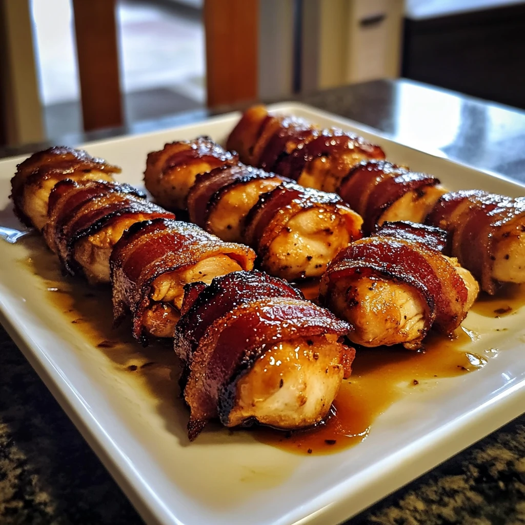 Honey Whiskey Glazed Chicken Bacon Wrap Bombs - 30 Minutes Ultimate Delicious