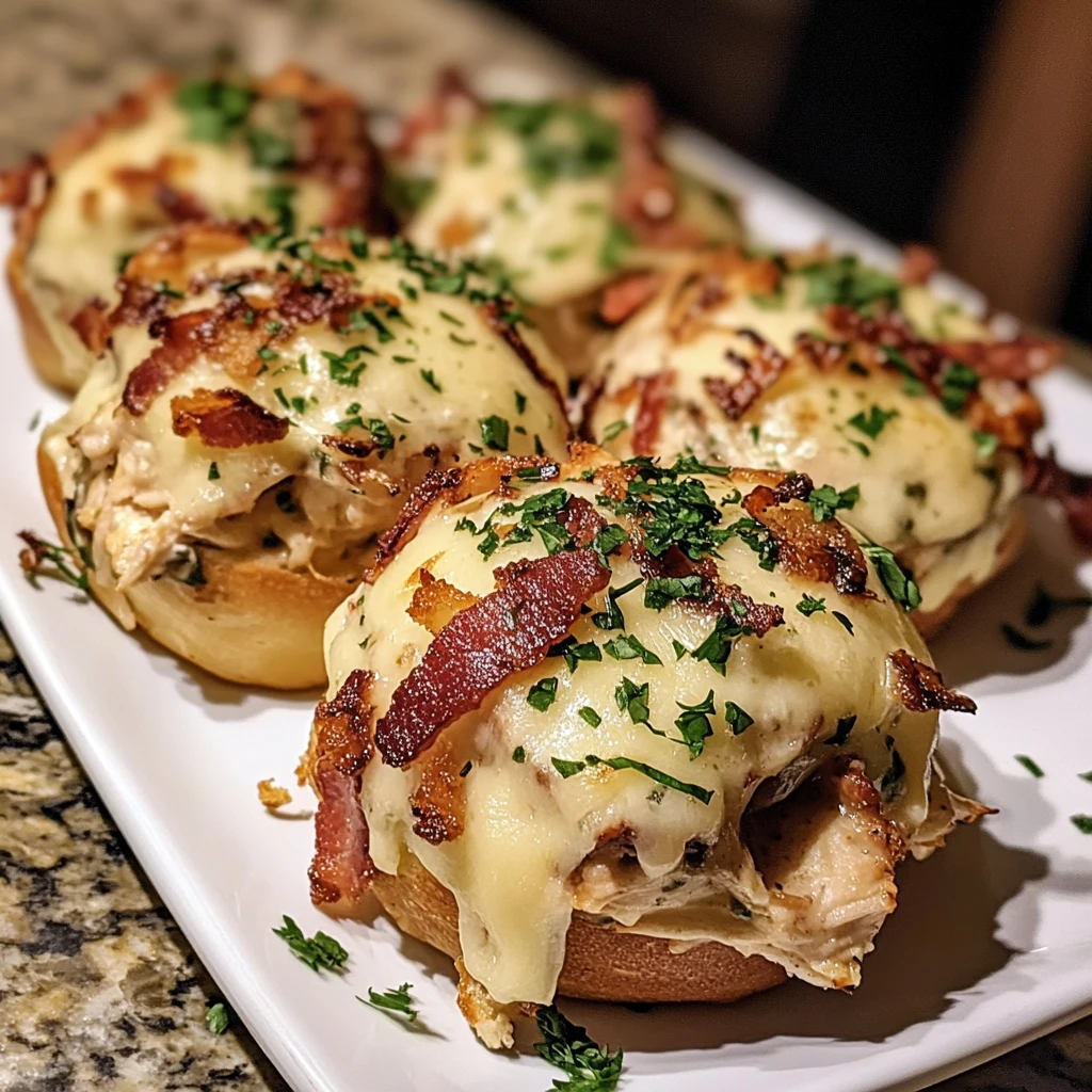 Indulge in Monster Chicken Bacon Alfredo Garlic Bread Bombs Today! 4 Monster Chicken Bacon Alfredo Garlic Bread Bombs - 30 Minutes Ultimate Delicious