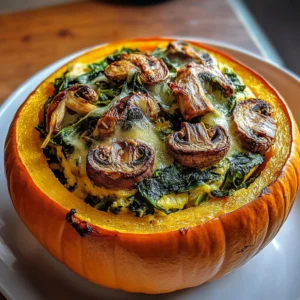 Mushroom and Spinach Stuffed Pumpkin 5 Steps Ultimate Delicious