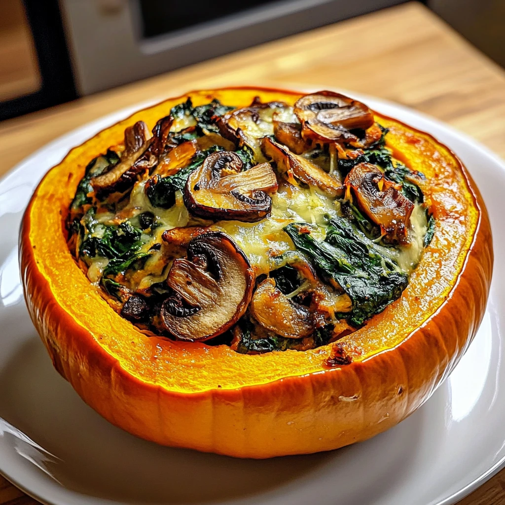 Create a Delicious Mushroom and Spinach Stuffed Pumpkin Today! 4 Mushroom and Spinach Stuffed Pumpkin 5 Steps Ultimate Delicious