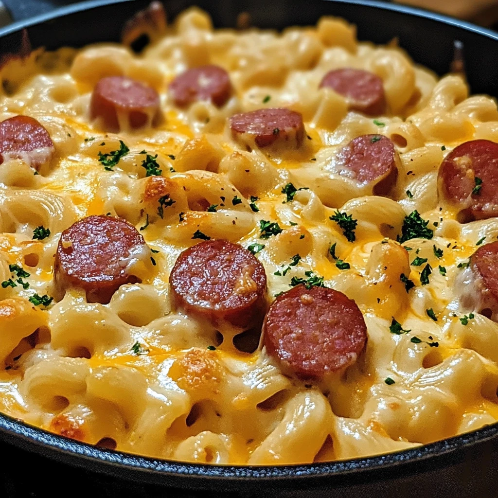 Enjoy the Ultimate One-Pot Kielbasa Mac and Cheese Recipe Today! 4 One-Pot Kielbasa Mac and Cheese 30 Minutes Easy Delicious