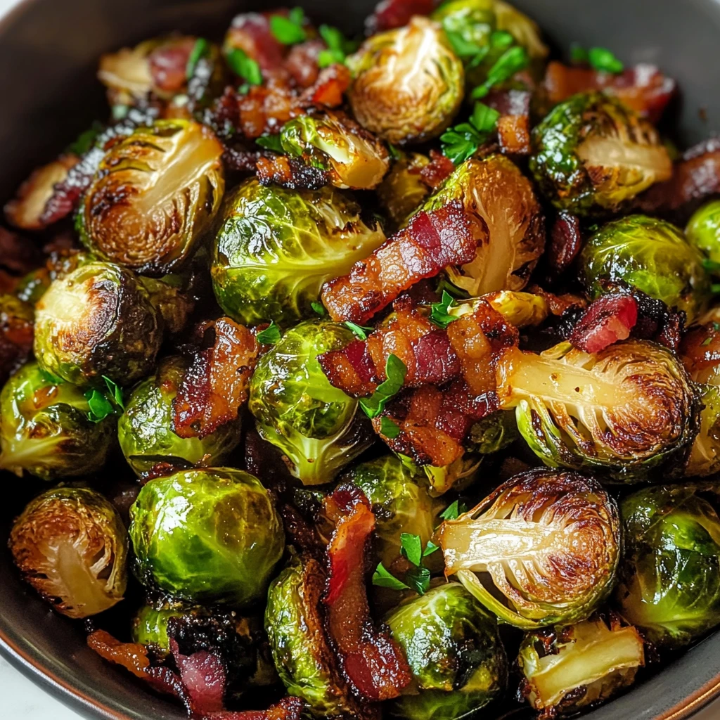 Roasted Brussels Sprouts with Bacon & Balsamic - 30 Minutes Easy Delicious