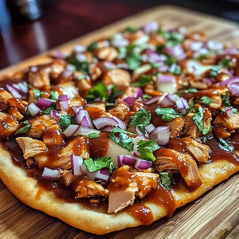 BBQ Chicken Flatbread Pizza 4 Servings Easy Delicious