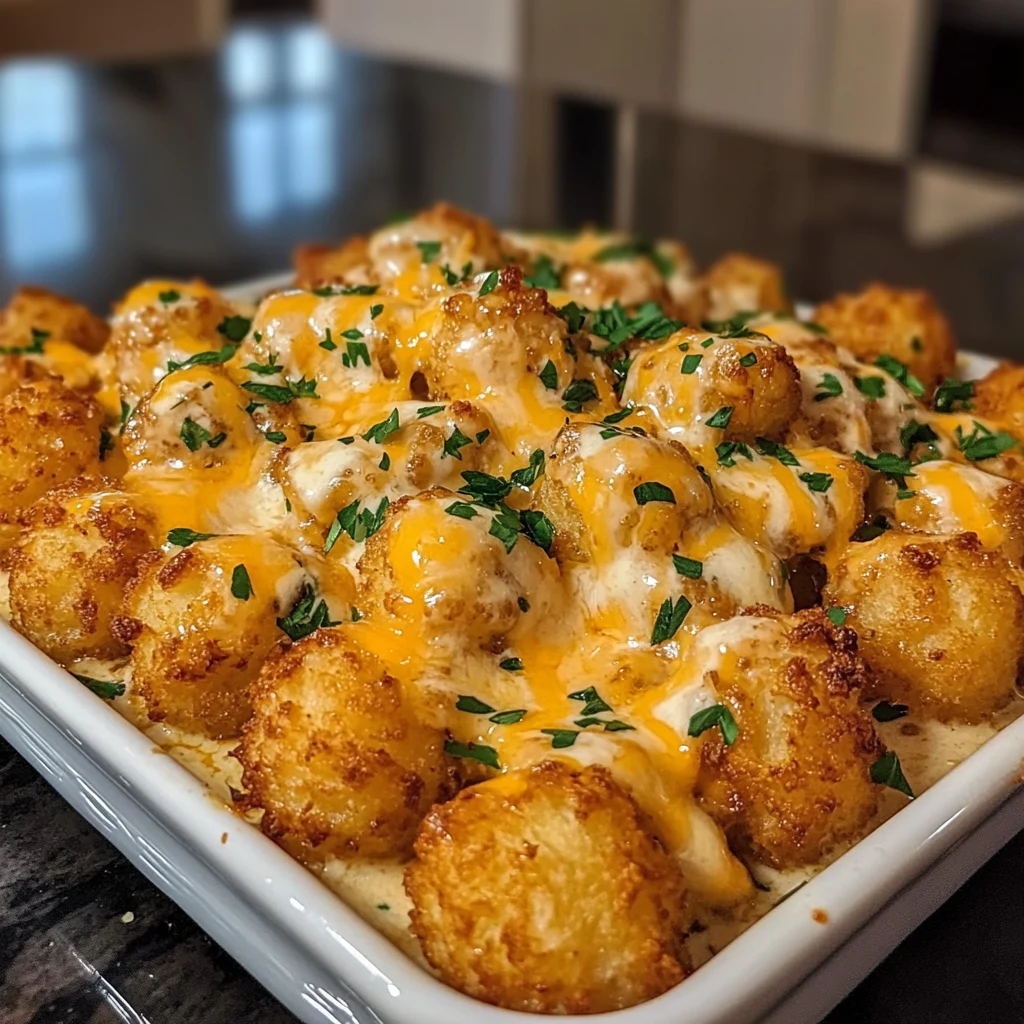 Cheddar Ranch Chicken Tater Tot Bake 30 Minutes Easy Delicious