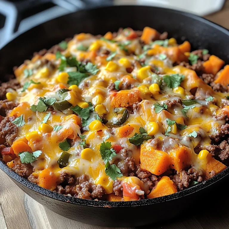 Cheesy Tex-Mex Ground Beef & Sweet Potato Skillet 30 Minutes Ultimate Delicious