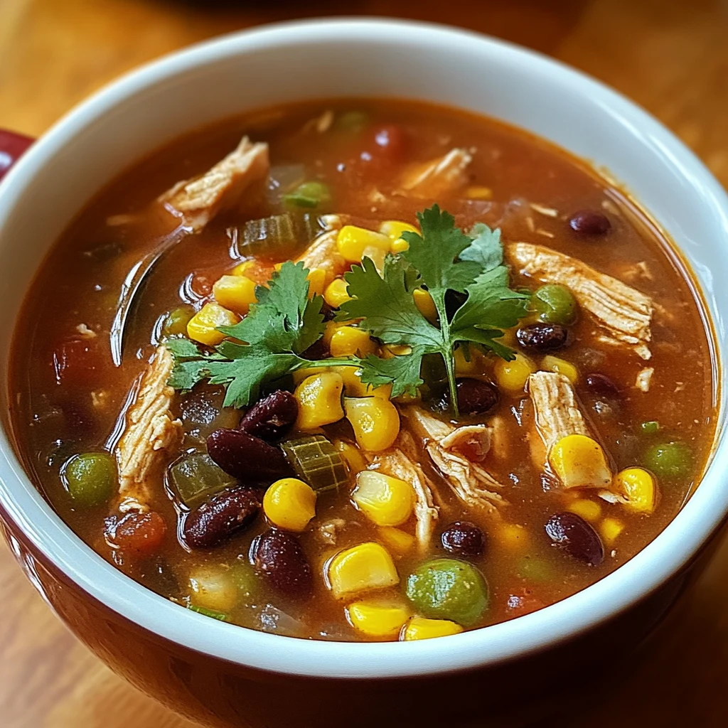 Whip Up a Flavorful Chicken Taco Soup for Dinner Tonight! 4 Chicken Taco Soup 4 Servings Easy Delicious