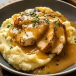 Chicken and Garlic Gravy with Cheesy Mashed Potatoes: 30 Minutes to Perfect Delicious