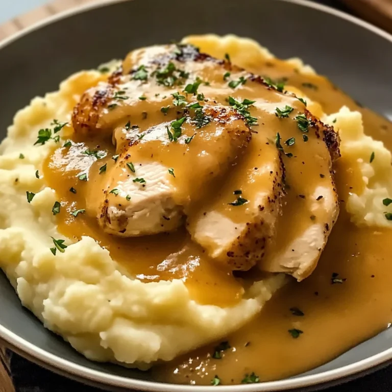 Chicken and Garlic Gravy with Cheesy Mashed Potatoes: 30 Minutes to Perfect Delicious