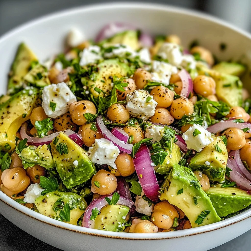 Chickpea Feta Avocado Salad 7 Ingredients Easy Delicious