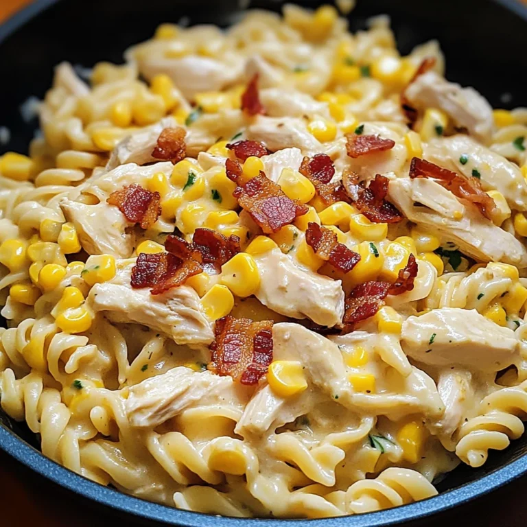 Creamy Chicken and Corn Pasta with Bacon: 30 Minutes Ultimate Delicious
