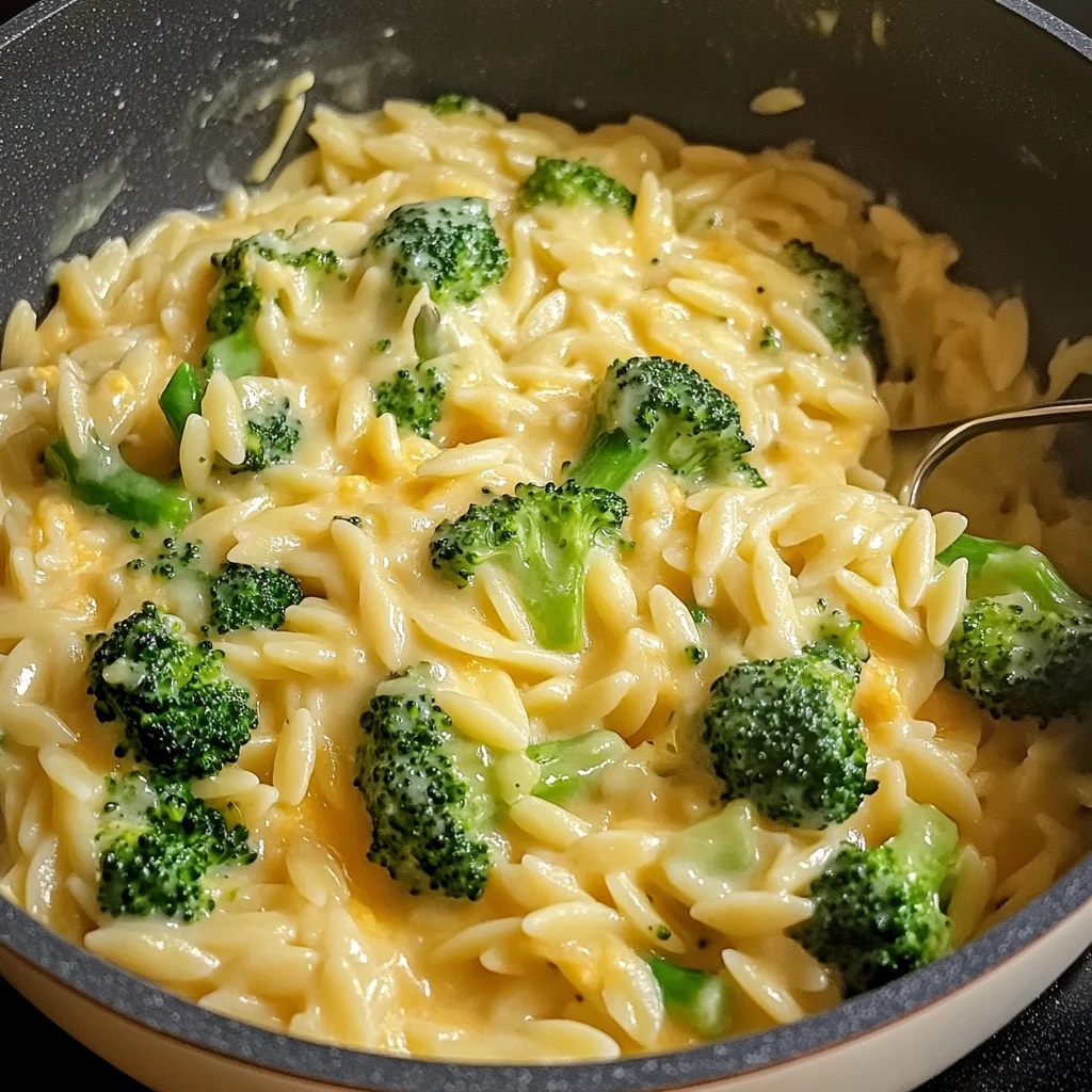 Creamy One-Pot Broccoli Cheddar Orzo 30 Minutes Easy Delicious