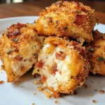 Crispy Garlic-Parmesan Chicken Bacon Cheese Bombs - 30 Minutes Awesome Delicious