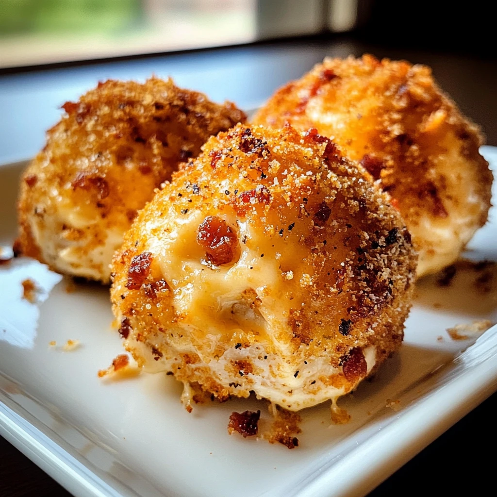 Crispy Garlic-Parmesan Chicken Bacon Cheese Bombs - 30 Minutes Awesome Delicious