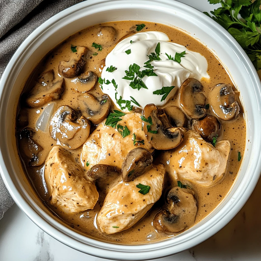 Create the Ultimate Crockpot Chicken and Mushroom Stroganoff Today! 4 Crockpot Chicken and Mushroom Stroganoff 4 Servings Easy Delicious