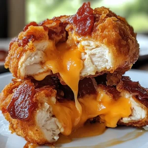 Deep-Fried BBQ Chicken Bacon Cheese Blaster Bombs 4 Servings Ultimate Delicious