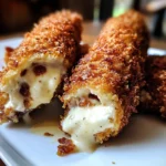 Deep-Fried Bacon Chicken Alfredo Mozzarella Stick Bombs