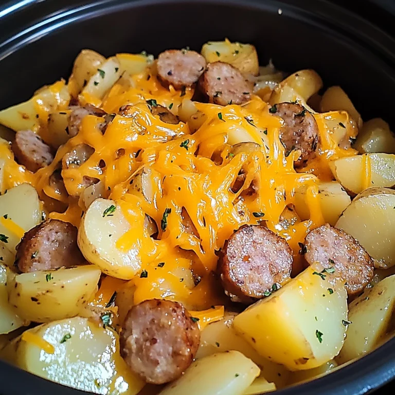 Easy Slow Cooker Sausage and Cheesy Potatoes Recipe
