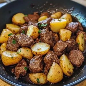 Garlic Butter Beef Bites and Potatoes 4 Servings Easy Delicious