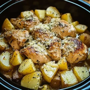 Garlic Parmesan Crockpot Chicken and Potatoes 4 Servings Easy Delicious