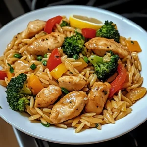 Lemon Chicken & Veggie Orzo Stir Fry 30 Minutes Easy Delicious