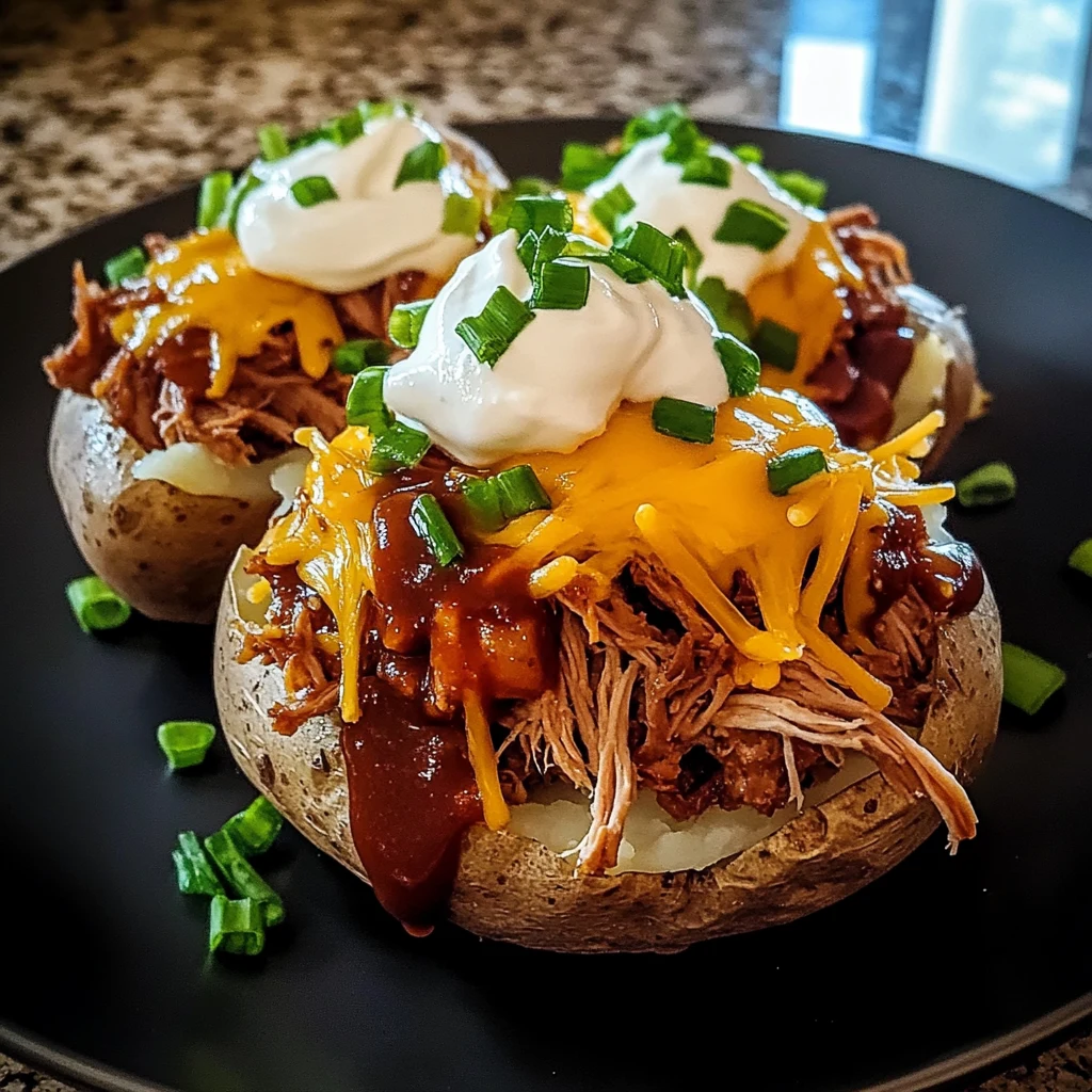 Loaded Baked Potato with Pulled Pork: 7 Ingredients Awesome Delight