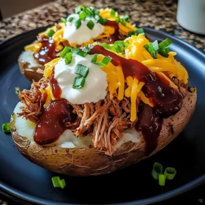 Loaded Baked Potato with Pulled Pork: 7 Ingredients Awesome Delight