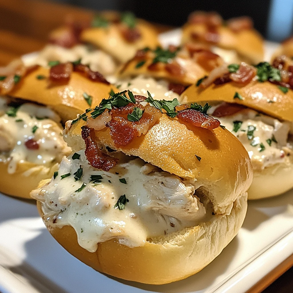 Savor the Loaded Ranch Chicken Bacon Alfredo Slider Bombs Today! 4 Loaded Ranch Chicken Bacon Alfredo Slider Bombs - 30 Minutes Amazing