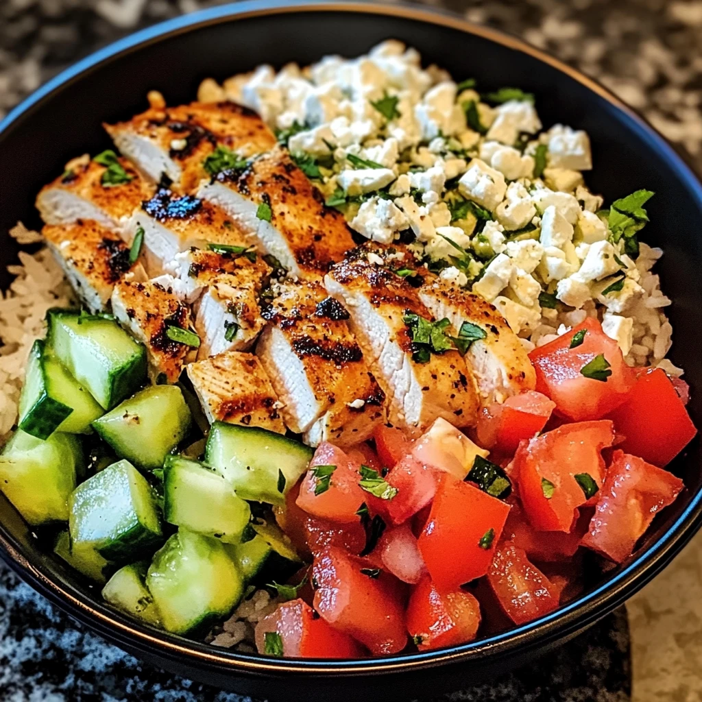 Mediterranean Chicken Rice Bowl 4 Servings Easy Delicious