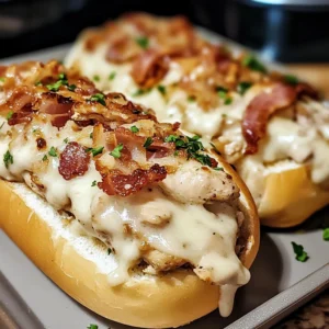 Monster Bacon Chicken Alfredo Loaded Sub Roll Bombs 30 Minutes Ultimate Delicious