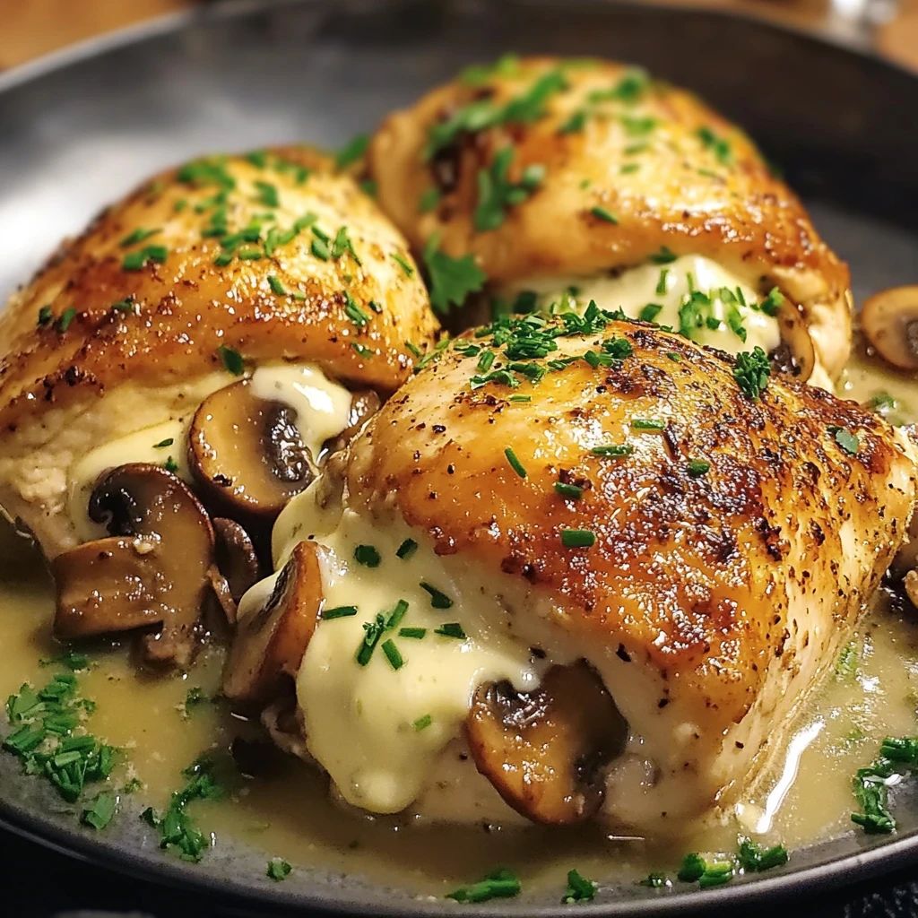 Create a Mouthwatering Mushroom-Stuffed Chicken Tonight! 4 Mushroom-Stuffed Chicken 4 Servings Easy Delicious