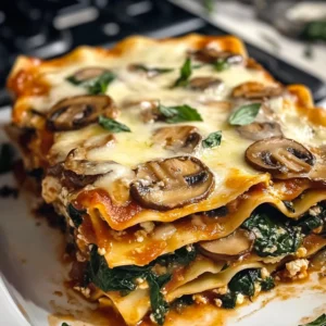 Mushroom and Spinach Lasagna 7 Ingredients Easy Delicious