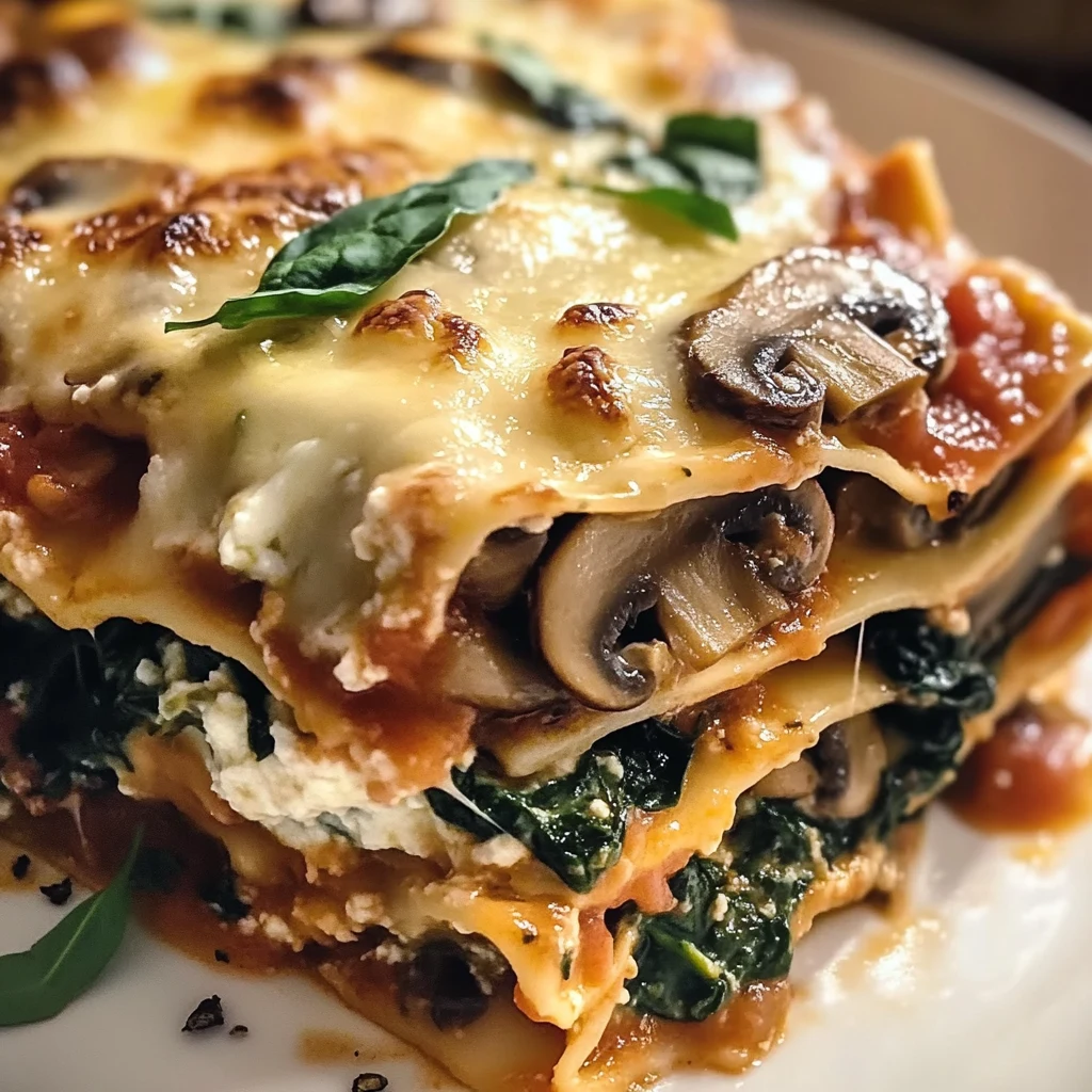 Mushroom and Spinach Lasagna 7 Ingredients Easy Delicious