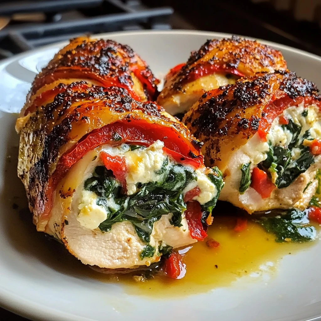 Discover the Best Roasted Red Pepper Spinach Mozzarella Stuffed Chicken Recipe Today! 4 Roasted Red Pepper Spinach Mozzarella Stuffed Chicken 30 Minutes Ultimate Delicious