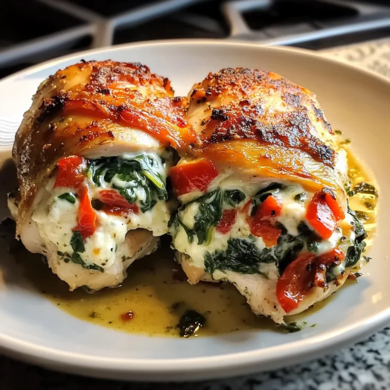 Roasted Red Pepper Spinach Mozzarella Stuffed Chicken 30 Minutes Ultimate Delicious