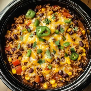 Slow Cooker Taco Casserole 7 Ingredients Easy Delicious