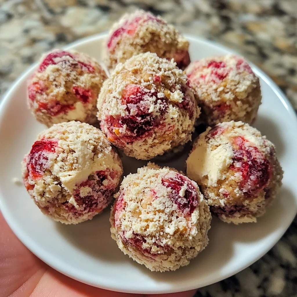 Strawberry Cheesecake Protein Balls 6 Ingredients Easy Delicious