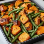 Sweet Potato Green Bean Tray Bake 30 Minutes Easy Delicious