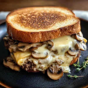 Swiss Mushroom Melt Sandwich 4 Ingredients Easy Delicious