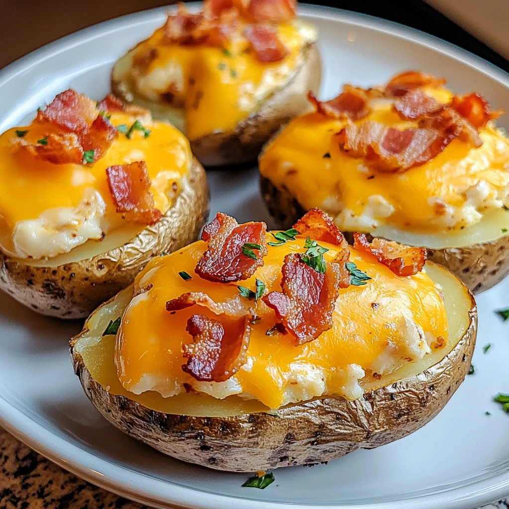 Indulge in Twice Baked Breakfast Potatoes for a Hearty Meal 4 Twice Baked Breakfast Potatoes 4 Servings Ultimate Delicious