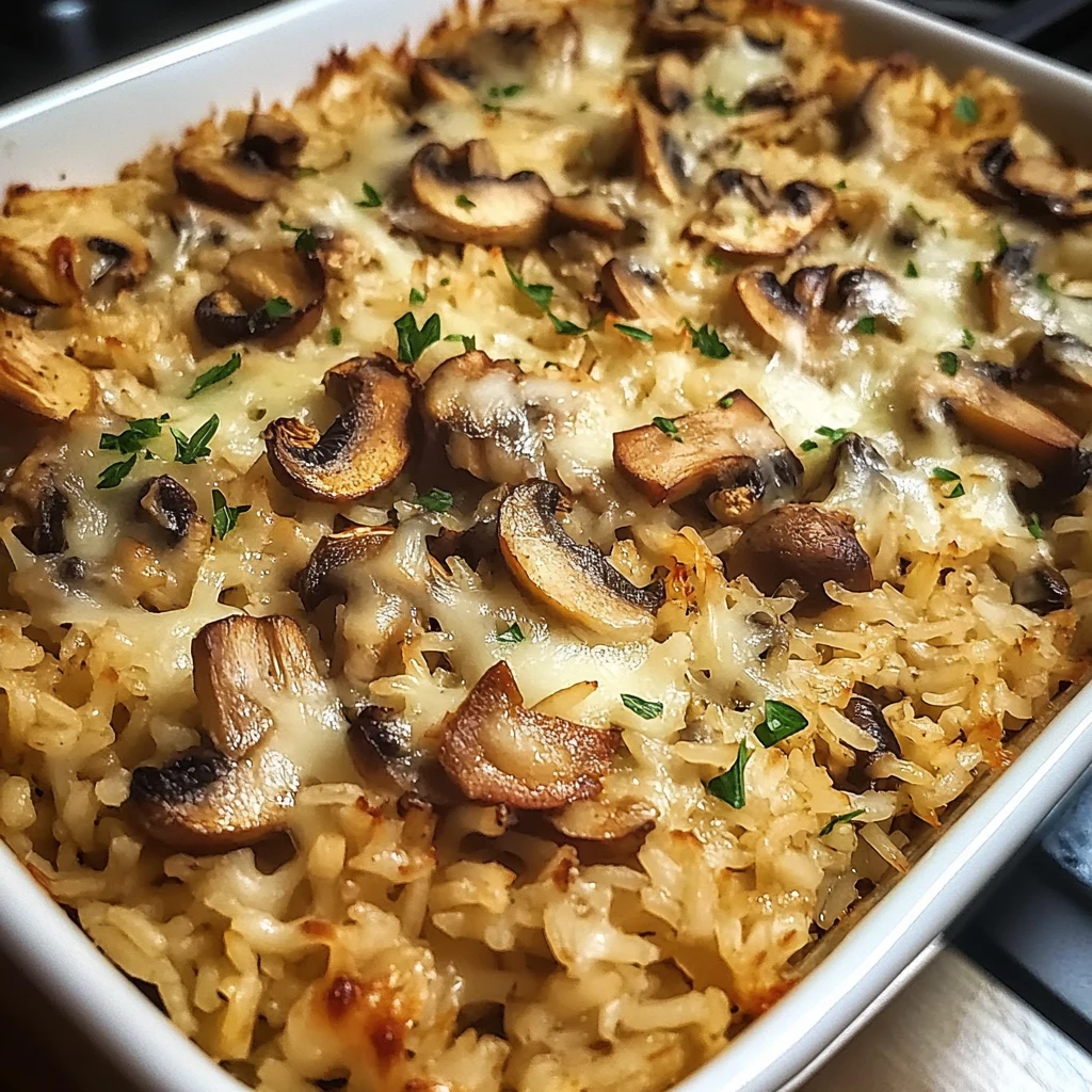 Vegetarian Garlic Mushroom Rice Bake 30 Minutes Ultimate Delicious