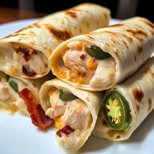 Bacon Chicken White Queso Inferno Wraps 4 Servings Easy Delicious