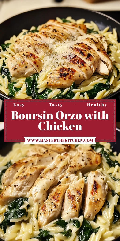 Boursin Orzo with Chicken: 6 Ingredients, Easy, Delicious
