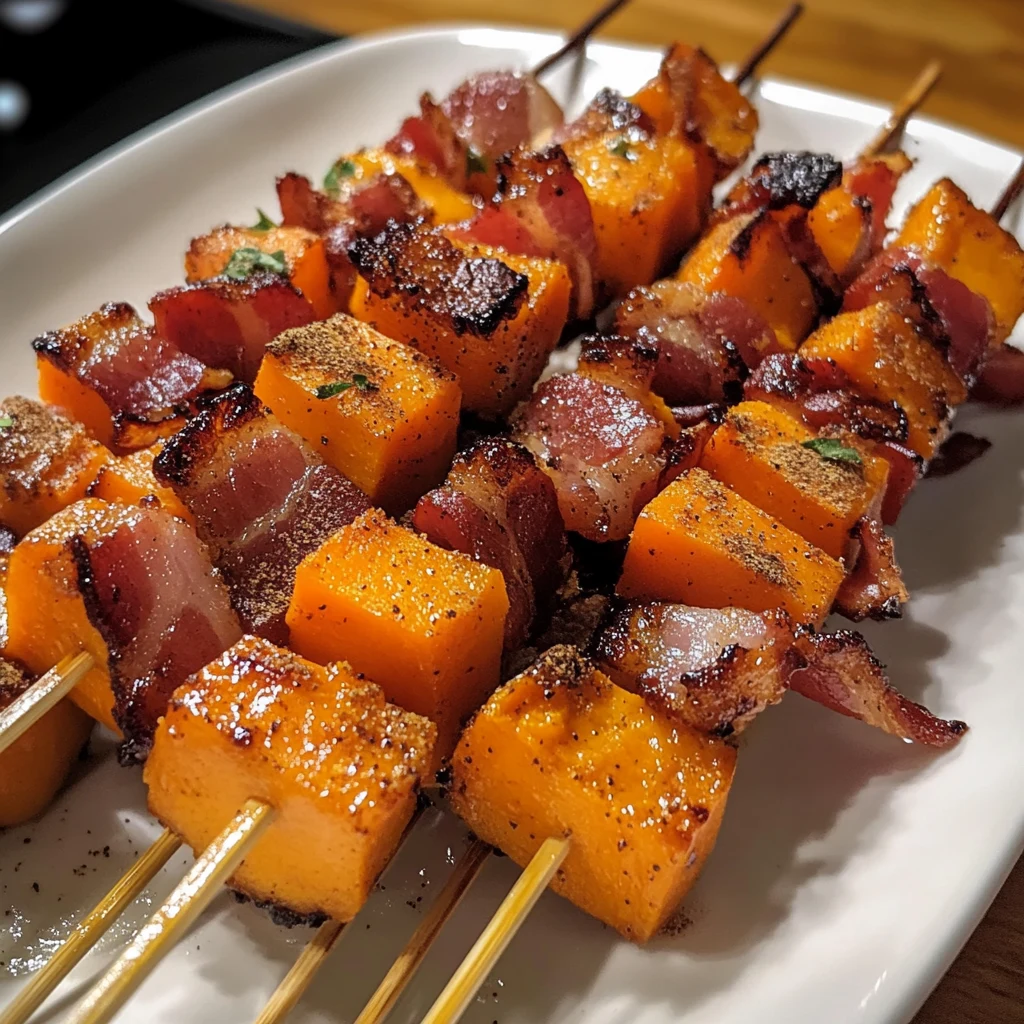 Candied Sweet Potato and Bacon Skewers 30 Minutes Amazing