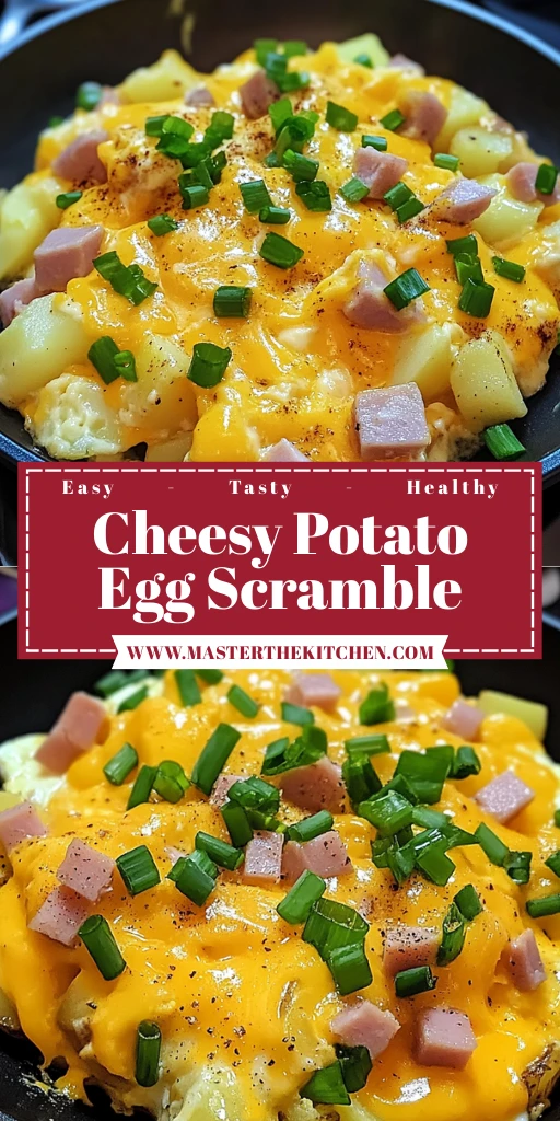 Cheesy Potato Egg Scramble 4 Servings Easy Delicious