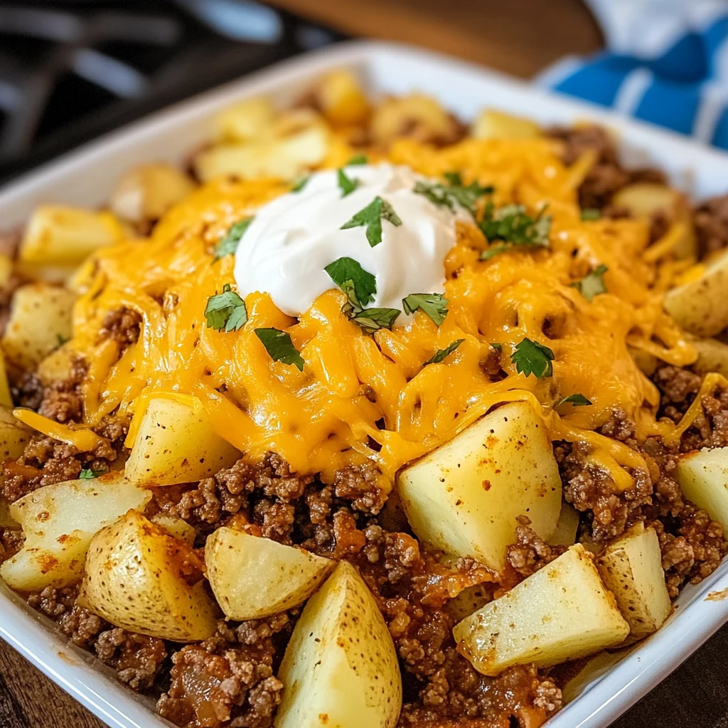 Indulge in Cheesy Taco Potatoes for a Quick, Delicious Meal! 4 Cheesy Taco Potatoes 30 Minutes Ultimate Delicious