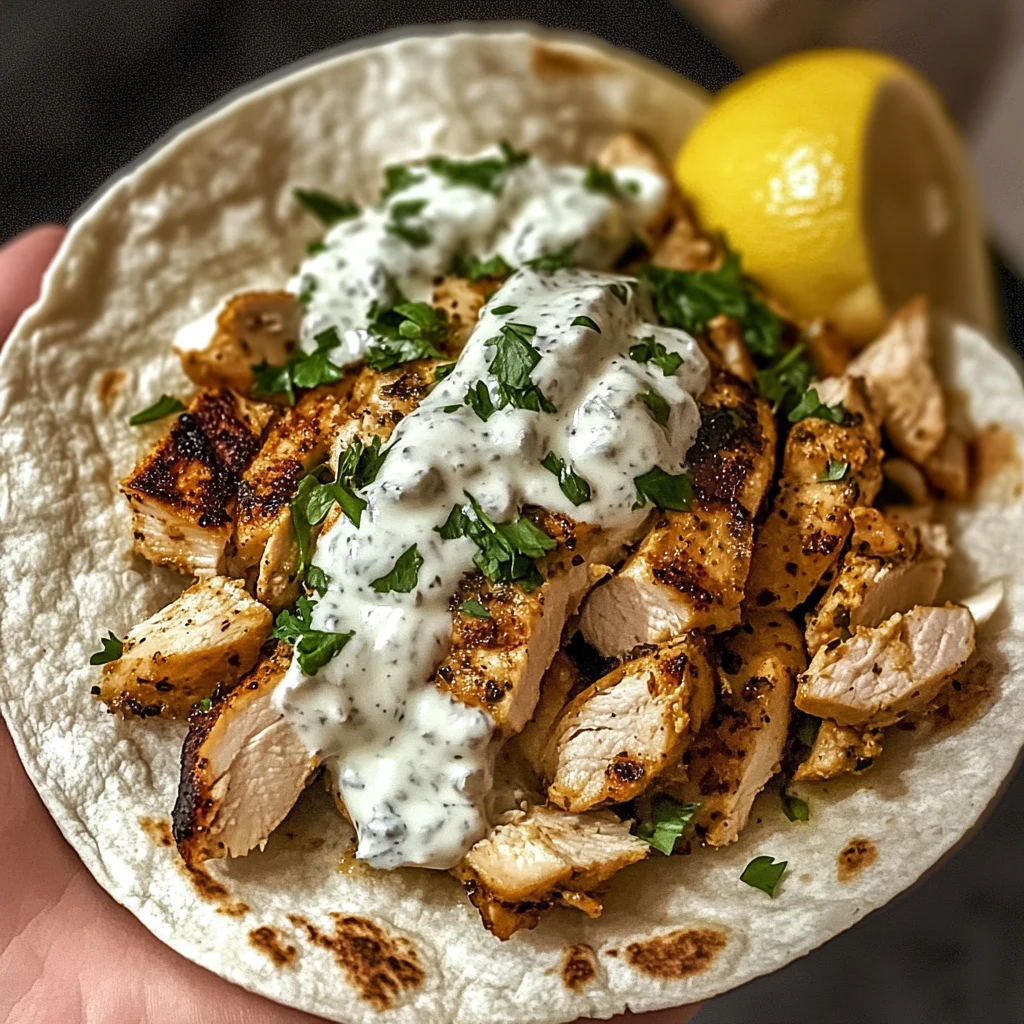 Create Irresistible Chicken Shawarma with Creamy Garlic Sauce 4 Chicken Shawarma 4 Servings Easy Delicious