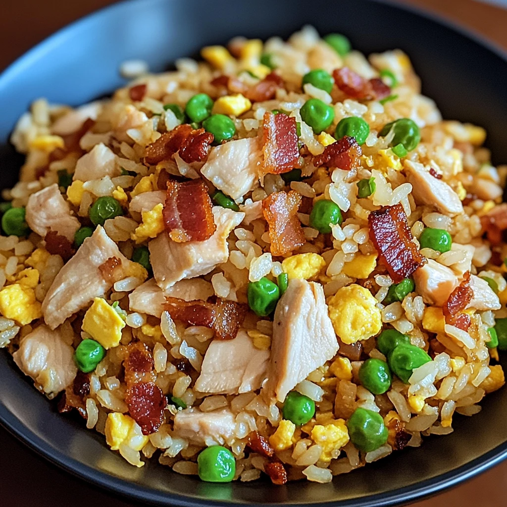 Chicken and Bacon Fried Rice 5 Steps Easy Delicious