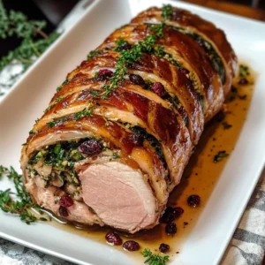Christmas Stuffed Pork Roast 4 Servings Ultimate Delicious